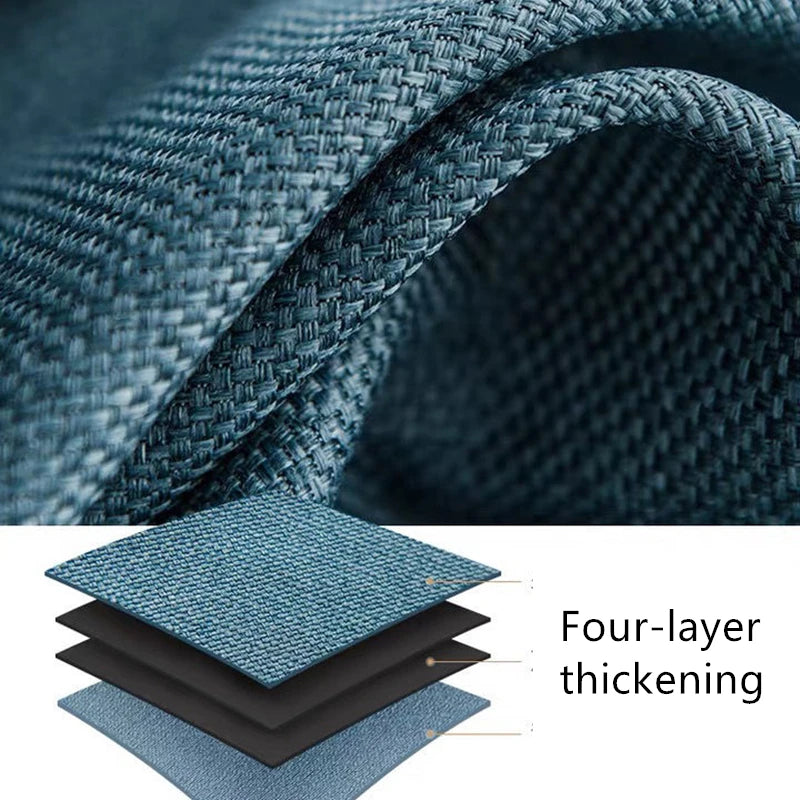 Custom Cotton Linen Blackout Curtains for Living Room & Bedroom